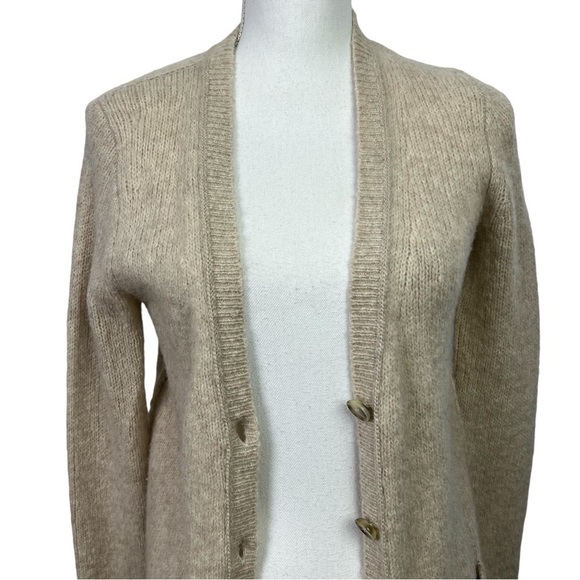 LOFT Ann Taylor Women’s Button Cardigan Sweater Sz XS Beige 38% Wool/10% Alpaca - Picture 2 of 10